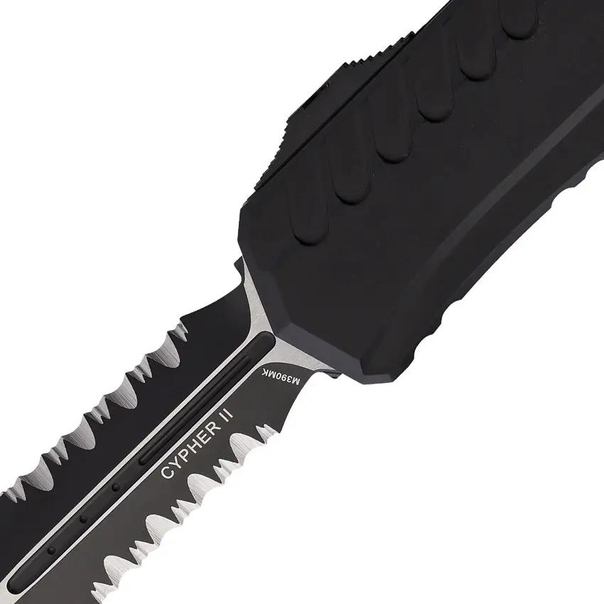 Microtech Auto Cypher II D E OTF Knife Tactical Auto Opening 5 Inch Closed 3.5 Inch Blade Glass Breaker For Pros by Microtech