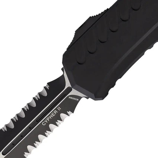 Microtech Auto Cypher II D E OTF Knife Tactical Auto Opening 5 Inch Closed 3.5 Inch Blade Glass Breaker For Pros by Microtech