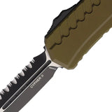 Microtech Cypher II Auto OTF Knife 3.5in Blade M390 OD Green Aluminum Handle For EDC Enthusiasts Pocket Clip by Microtech
