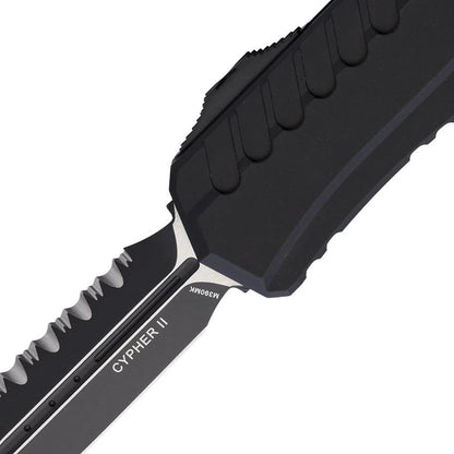 Microtech Auto Cypher II OTF Tactical Knife Elite Auto Opening 5in Closed 3.5in M390 Dagger Blade G10 Grip For Pros by Microtech
