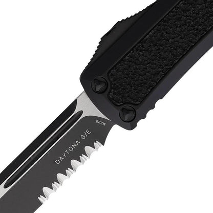 Microtech Daytona Auto OTF Knife Premium Partially Serrated Two Tone Blade Glass Breaker For EDC Enthusiasts by Microtech