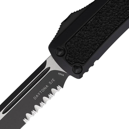 Microtech Daytona Auto OTF Knife Premium Partially Serrated Two Tone Blade Glass Breaker For EDC Enthusiasts by Microtech