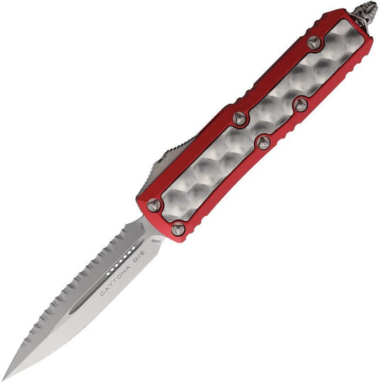 Microtech UTX 85 Auto Knife Daytona Edition Stonewashed Serrated Dagger Blade For Tactical EDC Enthusiasts by Microtech