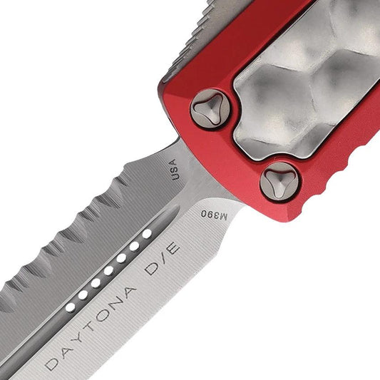 Microtech UTX 85 Auto Knife Daytona Edition Stonewashed Serrated Dagger Blade For Tactical EDC Enthusiasts by Microtech