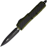 Microtech Daytona Auto OTF Knife Two Tone Premium Steel Blade With OD Green Aluminum Handle For EDC Enthusiasts