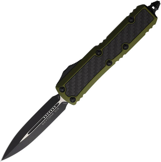 Microtech Daytona Auto OTF Knife Two Tone Premium Steel Blade With OD Green Aluminum Handle For EDC Enthusiasts