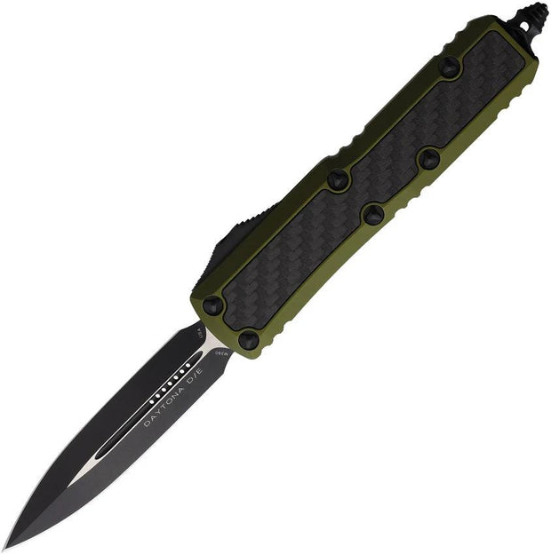 Microtech Daytona Auto OTF Knife Two Tone Premium Steel Blade With OD Green Aluminum Handle For EDC Enthusiasts