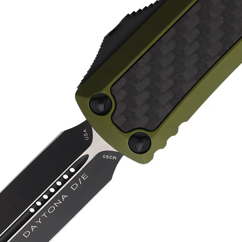 Microtech Daytona Auto OTF Knife Two Tone Premium Steel Blade With OD Green Aluminum Handle For EDC Enthusiasts by Microtech