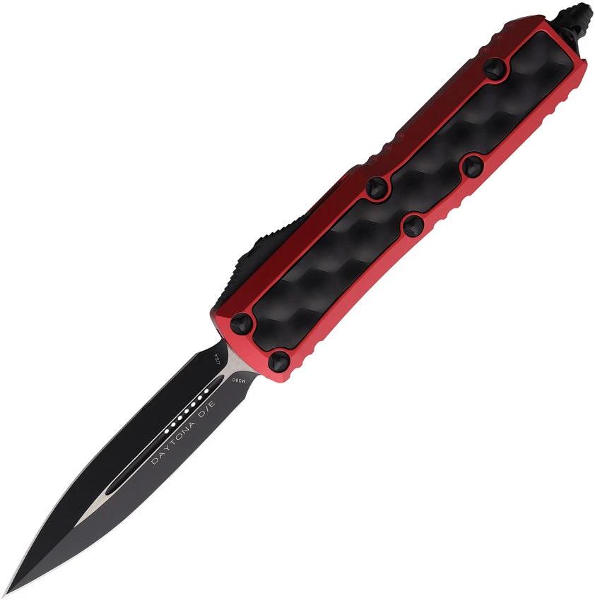 Microtech UTX-85 Auto OTF Daytona Dual Edge Knife With Glass Breaker Red Aluminum Handle For Elite Tactical EDC