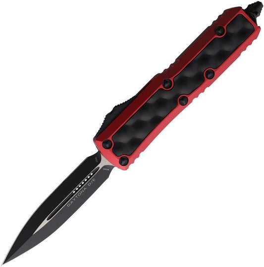 Microtech UTX-85 Auto OTF Daytona Dual Edge Knife With Glass Breaker Red Aluminum Handle For Elite Tactical EDC
