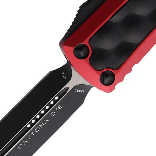 Microtech UTX-85 Auto OTF Daytona Dual Edge Knife With Glass Breaker Red Aluminum Handle For Elite Tactical EDC by Microtech