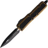 Microtech Auto Daytona D E OTF Tan Aluminum Knife With Premium Steel Blade Two Tone Finish Glass Breaker Lanyard Clip EDC by Microtech