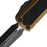 Microtech Auto Daytona D E OTF Tan Aluminum Knife With Premium Steel Blade Two Tone Finish Glass Breaker Lanyard Clip EDC by Microtech