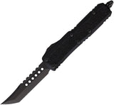 Microtech Auto Daytona Hellhound OTF Knife 3 Inch Blade Black DLC Glass Breaker Tactical EDC Enthusiasts