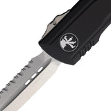 Microtech Auto Luminary D E Knife Automatic Opening Stonewash M390 Serrated Blade Tactical EDC by Microtech
