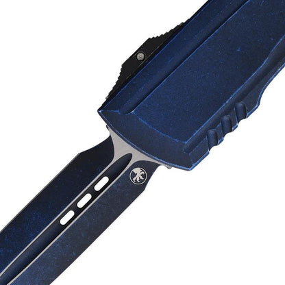 Microtech Auto Luminary DE OTF Knife With Automatic Opening Blue Blade and Tritium Button Insert for EDC Enthusiasts by Microtech