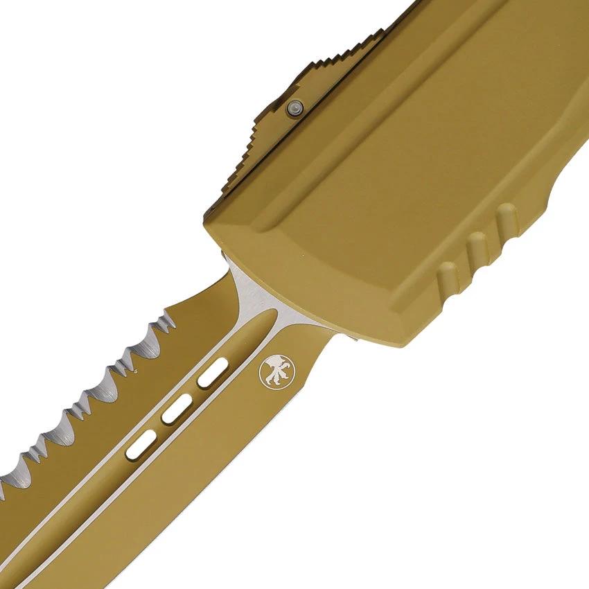 Microtech Auto Luminary DE Cerakote Knife For Tactical EDC With Automatic Opening And Tritium Button by Microtech