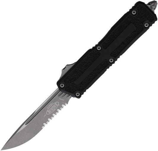 Microtech Auto Scarab II OTF Knife Gen III With Apocalyptic Finish M390 Blade Partially Serrated For EDC Fans