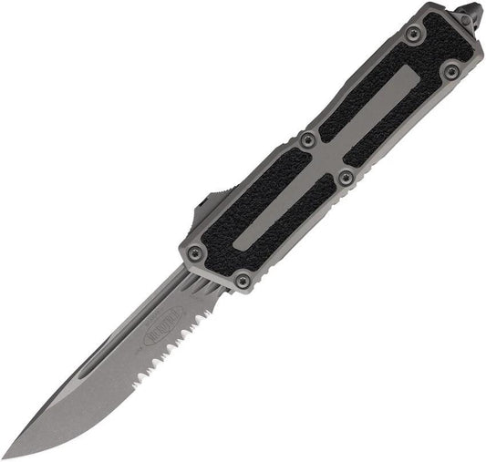 Microtech Scarab II OTF Auto Knife With Automatic Opening Glass Breaker 3.9 Inch Serrated Blade Tactical EDC
