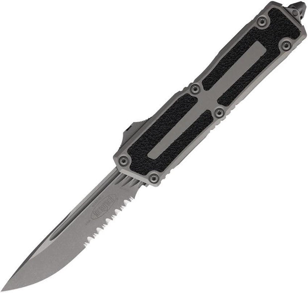 Microtech Scarab II OTF Auto Knife With Automatic Opening Glass Breaker 3.9 Inch Serrated Blade Tactical EDC