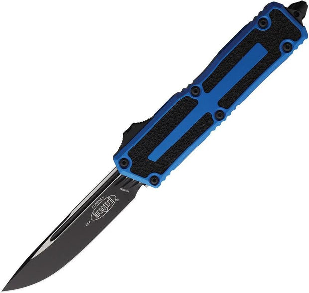 Microtech Scarab II Auto OTF Knife Blade Bohler M390MK Blue Aluminum Handle Glass Breaker For EDC Enthusiasts