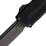 Microtech Auto Scarab II OTF Knife Automatic Opening Black DLC M390MK Double Edge Blade For Tactical EDC Pros by Microtech