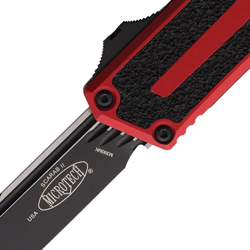 Microtech Auto Scarab II OTF Gen III 1278-1RD Automatic Opening Knife With M390MK Steel Red Aluminum Handle For EDC by Microtech