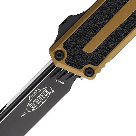 Microtech Auto Scarab II OTF Knife Automatic Opening Premium M390 Blade Glass Breaker EDC by Microtech