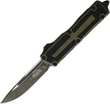 Microtech Auto Scarab II OTF Knife With M390MK Blade Glass Breaker Tactical EDC Weathered Grenade Green by Microtech