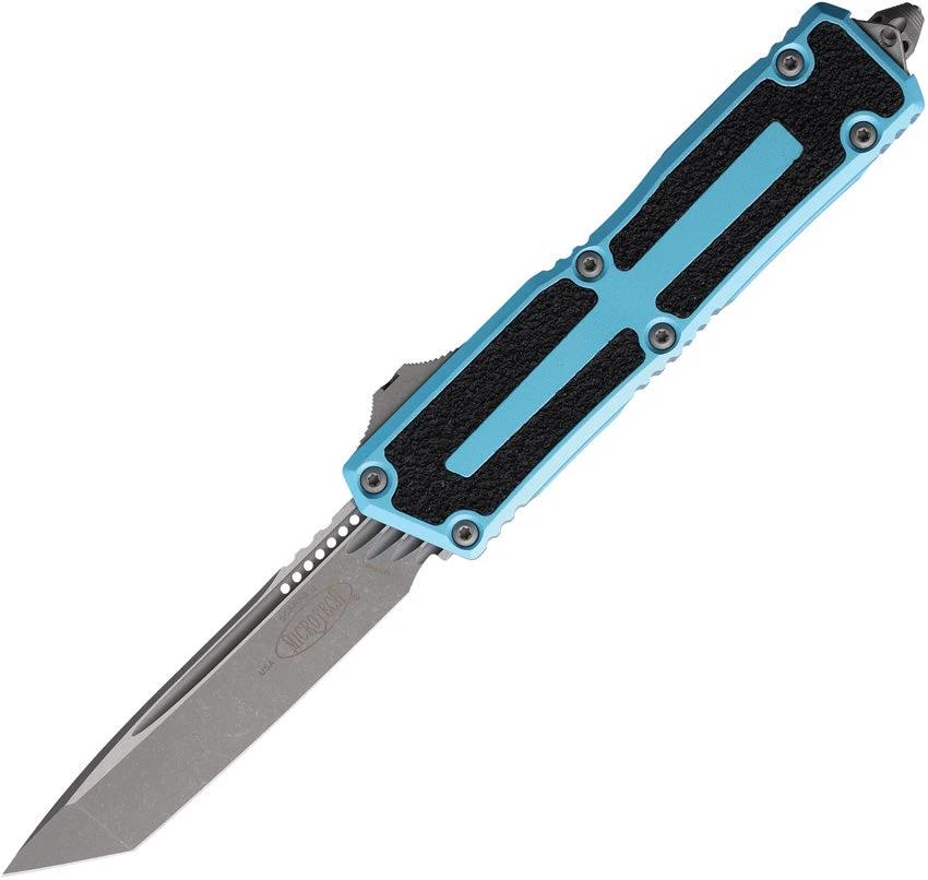 Microtech Auto Scarab II OTF Gen III Turquoise Handle Apocalyptic Bohler M390 Blade For Tactical Knife Enthusiasts by Microtech