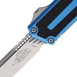 Microtech Auto Scarab II OTF Knife Automatic Opening High Performance Blue Aluminum Handle EDC For Tactical Enthusiasts by Microtech