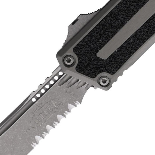 Microtech Auto Scarab II OTF Knife Automatic Opening M390 Blade Apocalyptic Finish Glass Breaker EDC Tactical by Microtech