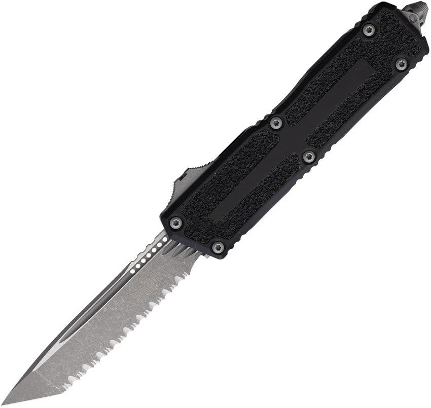 Microtech Auto Scarab II OTF Gen III Knife For EDC Enthusiasts With Apocalyptic M390 Serrated Blade And Glass Breaker by Microtech