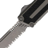 Microtech Scarab II Auto OTF Knife M390 Blade Apocalyptic Finish Glass Breaker Gray Aluminum Handle For Tactical EDC by Microtech