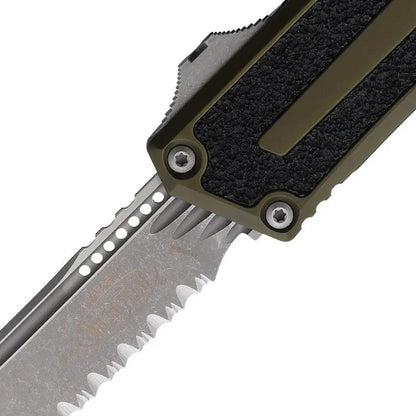 Microtech Scarab II OTF Knife Automatic Opening EDC Tactical M390 Serrated Tanto OD Green by Microtech
