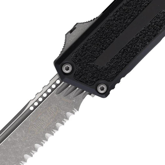 Microtech Auto Scarab II OTF Gen III Knife For EDC Enthusiasts With Apocalyptic M390 Serrated Blade And Glass Breaker by Microtech