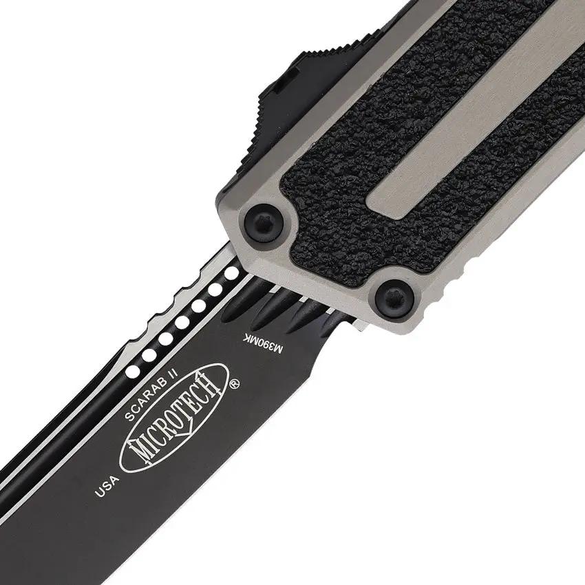 Microtech Auto Scarab II OTF Knife With Two Tone M390 Blade Glass Breaker For Tactical EDC Enthusiasts by Microtech
