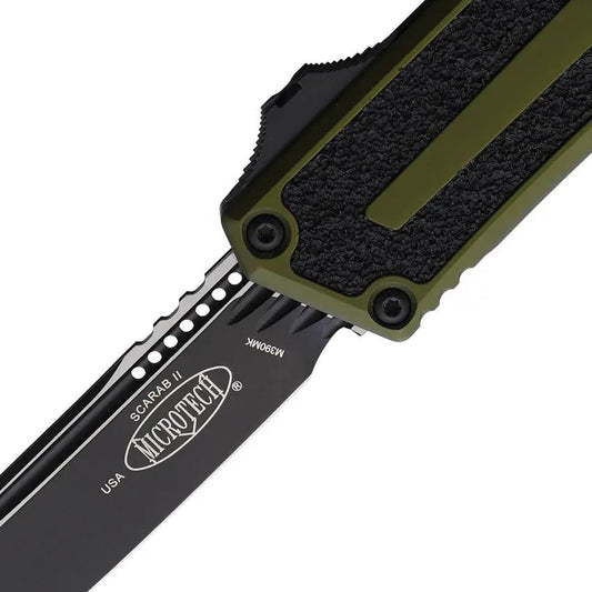 Microtech Auto Scarab II OTF Gen III 1279-1OD Knife With Automatic Opening M390 Tanto OD Green Handle EDC Pro by Microtech