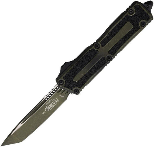 Microtech Auto Scarab II OTF Gen III Knife For Tactical Pros Automatic Opening Bohler M390 Weathered Grenade Green by Microtech