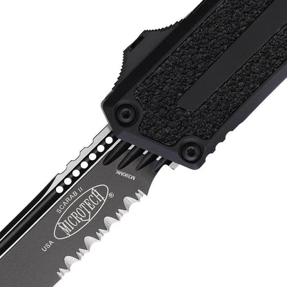 Microtech Auto Scarab II OTF Gen III PS 1279-2T Two-Tone M390 Tanto Knife Glass Breaker For Tactical EDC by Microtech