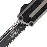 Microtech Auto Scarab II OTF Knife Auto Opening Gray Aluminum Handle Tactical EDC 5.75 Inch Closed 3.9 Inch M390 Tanto by Microtech