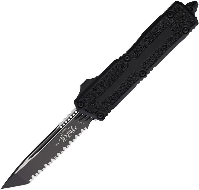 Microtech Auto Scarab II OTF Knife Premium Automatic EDC Tool With Glass Breaker Serrated Tanto by Microtech