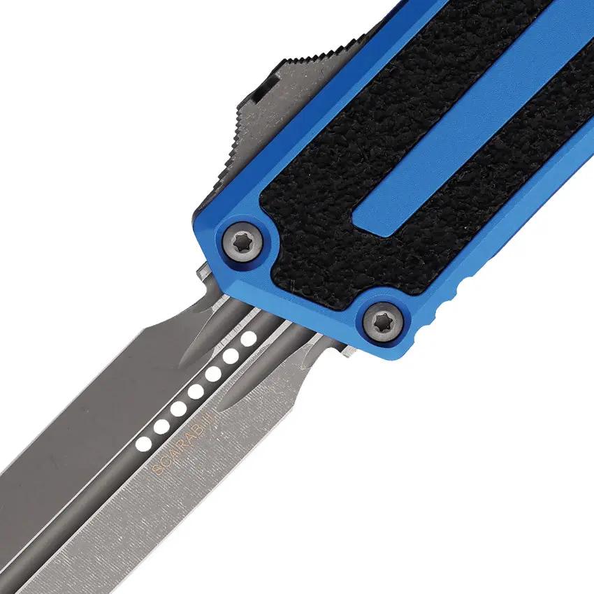 Microtech Auto Scarab II OTF Knife Double Edge Gen III 1280 10APBL Apocalyptic M390MK Blade For Tactical Enthusiasts by Microtech