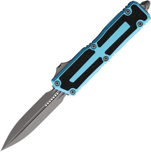 Microtech Scarab II Auto OTF Knife Turquoise Handle M390MK Blade Glass Breaker For Tactical EDC by Microtech