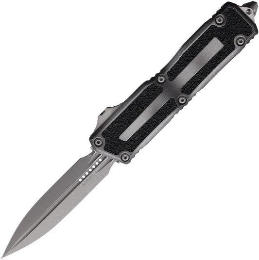 Microtech Scarab II OTF Auto Knife Dual Edge Gen III With Apocalyptic Finish 5.75 Inch Closed Aluminum Handle Glass Breaker For Tactical EDC by Microtech