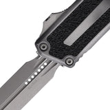 Microtech Scarab II OTF Auto Knife Dual Edge Gen III With Apocalyptic Finish 5.75 Inch Closed Aluminum Handle Glass Breaker For Tactical EDC by Microtech