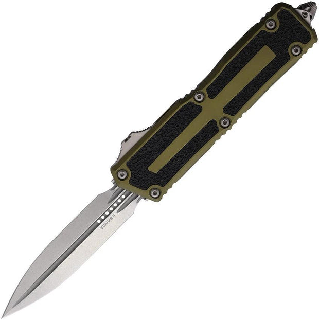 Microtech Scarab II OTF Auto Knife Gen III 1280 10OD With Automatic Opening Glass Breaker OD Green Handle For EDC