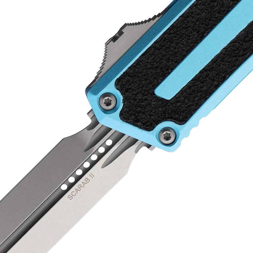 Microtech Scarab II OTF Auto Knife 1280 10TQ Turquoise Handle High Performance M390 EDC Tactical by Microtech