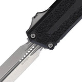 Microtech Auto Scarab II OTF Knife For Tactical EDC Premium Stonewash Dagger Blade Black Aluminum Handle Glass Breaker by Microtech