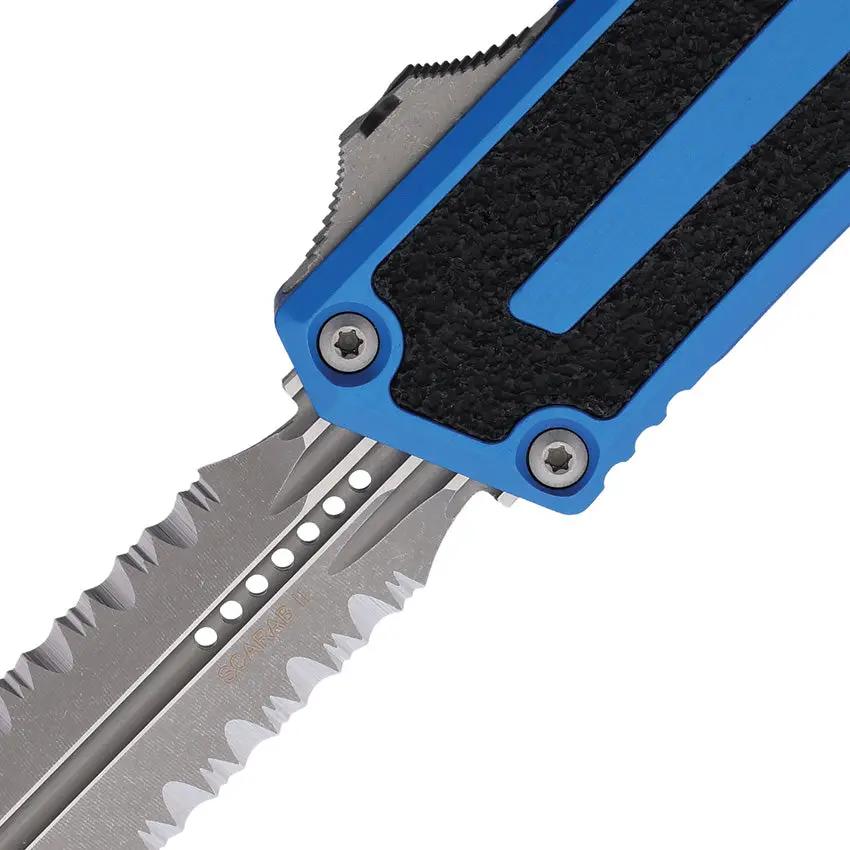 Microtech Auto Scarab II OTF DE Gen III 1280-11APBL Apocalyptic M390 Blade Blue Aluminum Handle For Collectors by Microtech